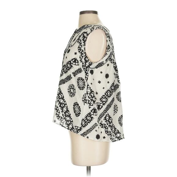 Anthropologie Sleeveless Silk Top White - 2 Petite - Picture 4 of 4